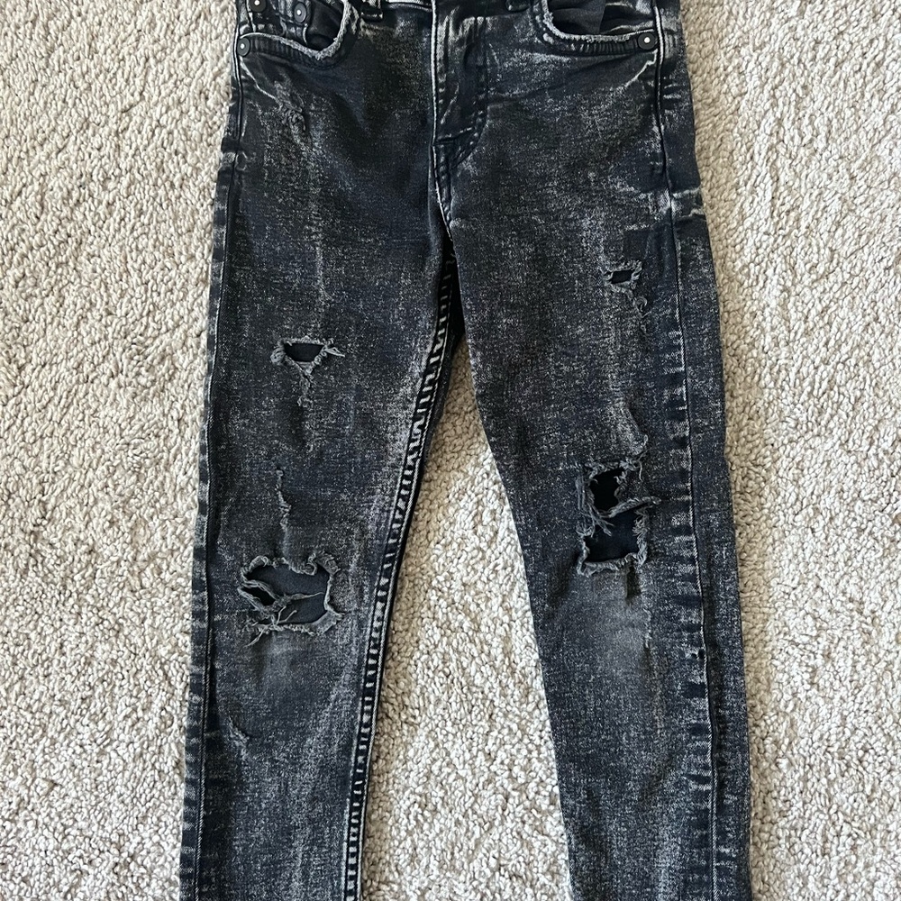 Boy skinny black denim distressed jeans- Zara size 6
